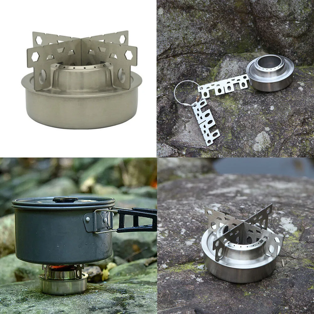US 1-2 Pack Alcohol Stove Backpacking Portable Camping Cooking Stand