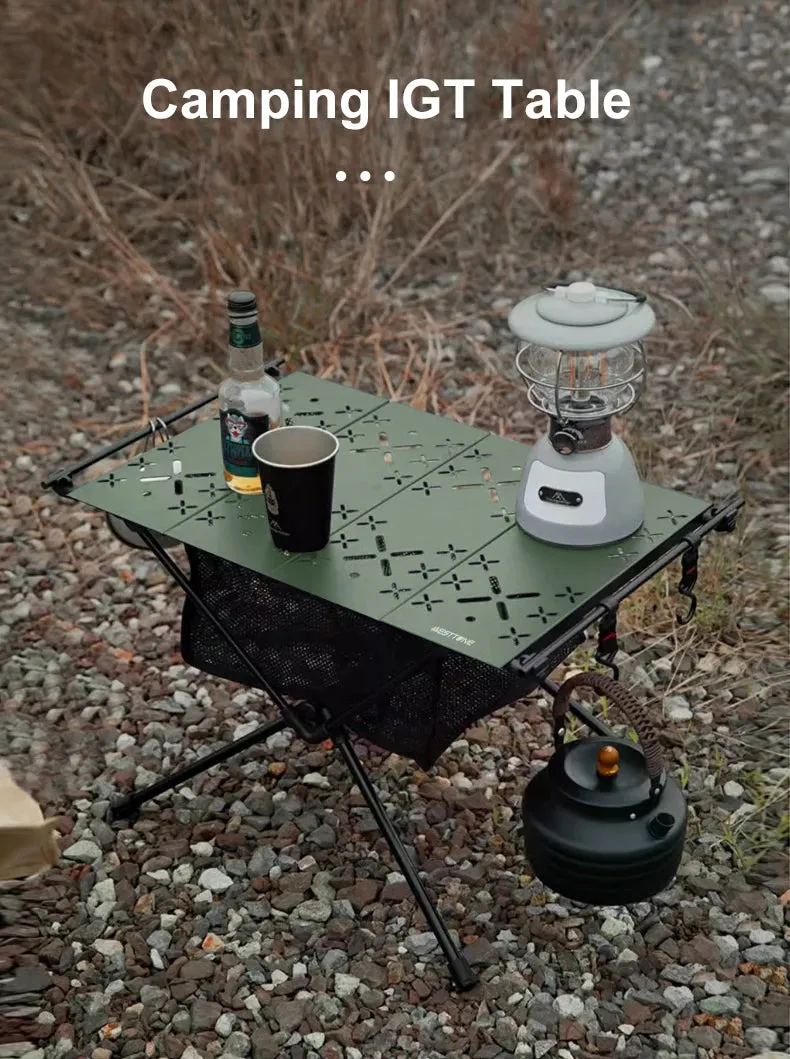 WESTTUNE Camping Folding Table Portable Aluminum Alloy Lightweight Table with Accessories Multifunctional Outdoor Table