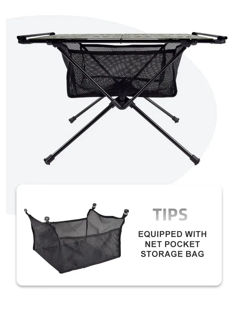 WESTTUNE Camping Folding Table Portable Aluminum Alloy Lightweight Table with Accessories Multifunctional Outdoor Table