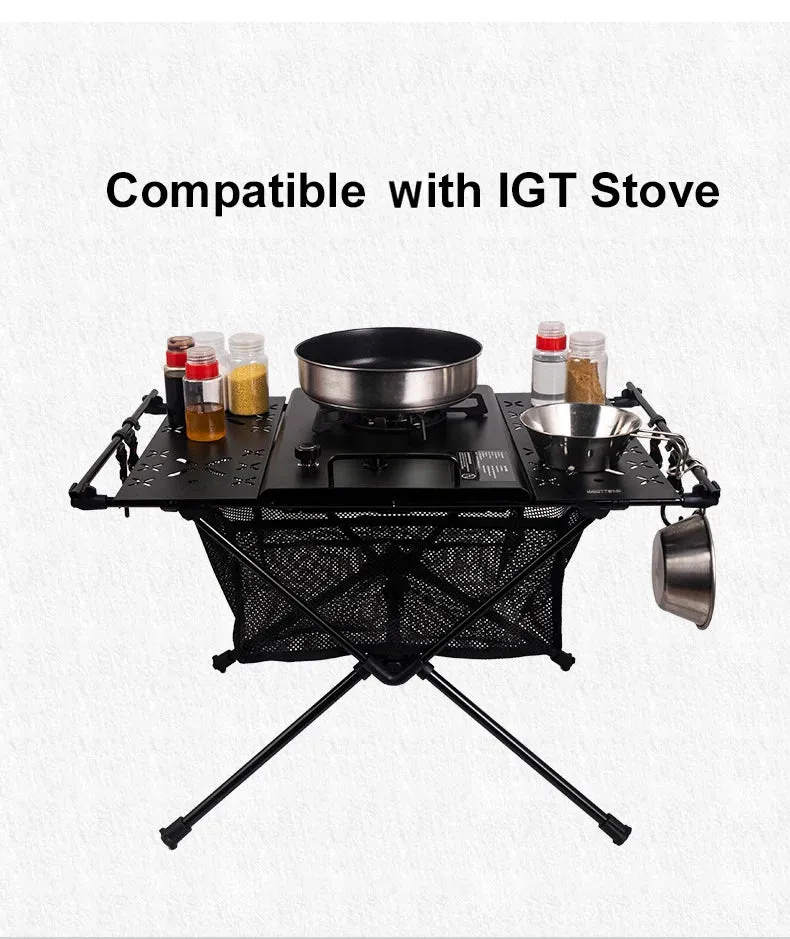 WESTTUNE Camping Folding Table Portable Aluminum Alloy Lightweight Table with Accessories Multifunctional Outdoor Table