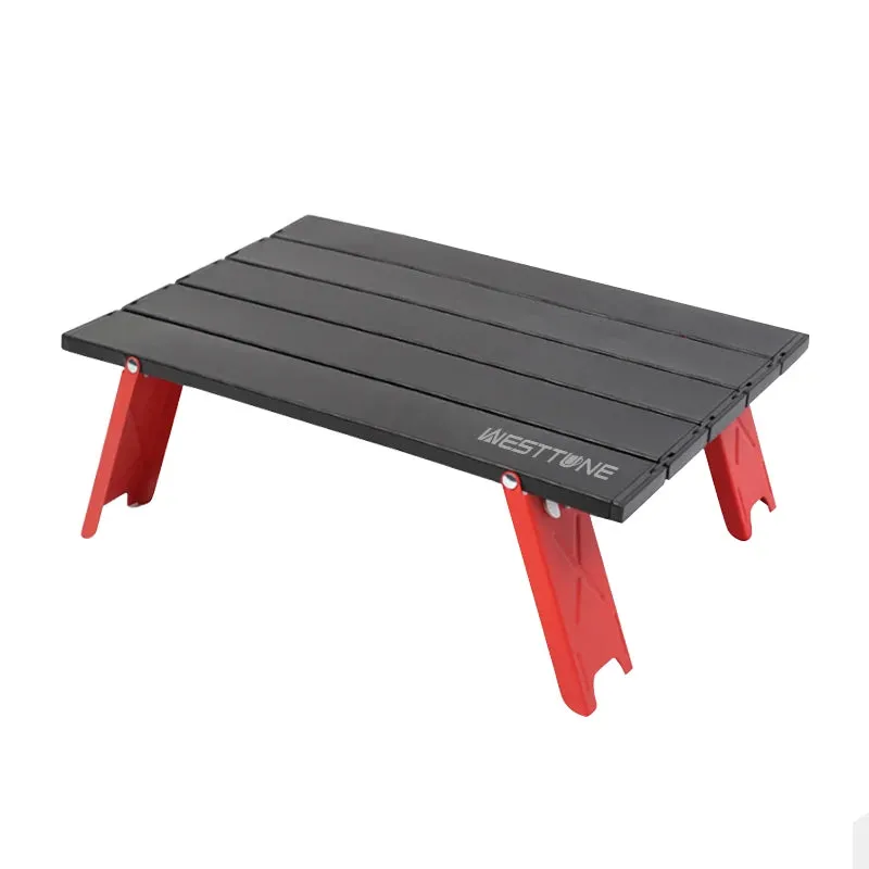 WESTTUNE Mini Camping Table Ultralight Portable Aluminum Alloy Outdoor Table Roll-Up Folding Table for Backpacking Picnic BBQ