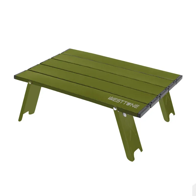 WESTTUNE Mini Camping Table Ultralight Portable Aluminum Alloy Outdoor Table Roll-Up Folding Table for Backpacking Picnic BBQ
