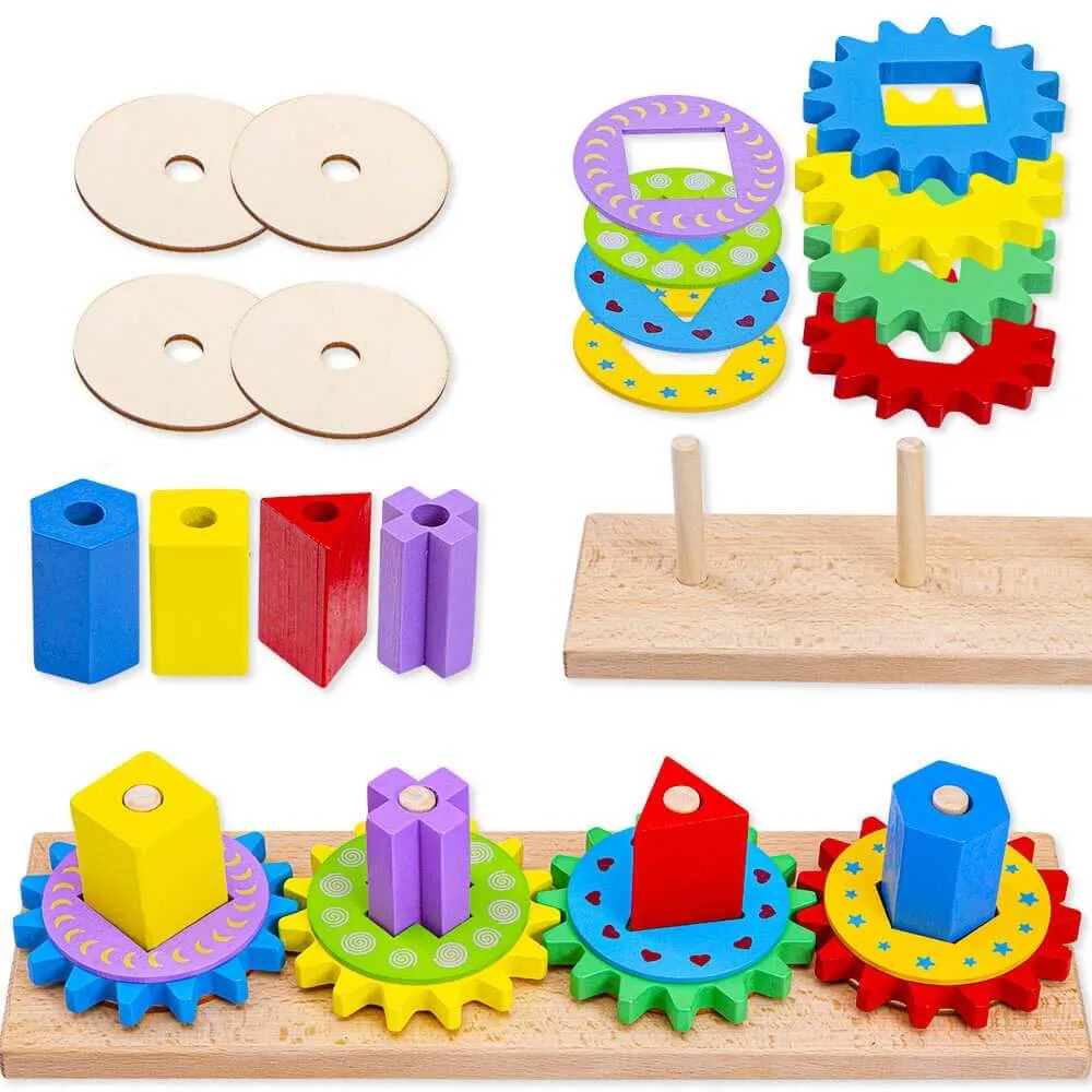 Wooden Gear Puzzle - Kids Puzzle Board