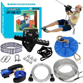 Zip Line Kit for Kids Adults : Up to 380Lbs 150FT Quick Tighten Zipline for Backyard Outdoor with 100% Rust Proof Removable Trolley Seat Spring Brake