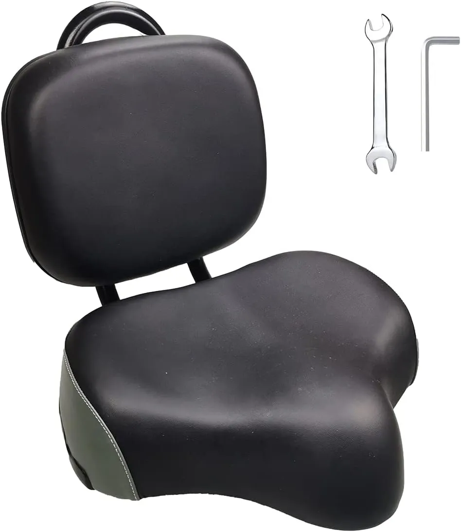 ZUKKA Bike Saddle with Backrest Replacement Comfortable Back Seat for Mountain Bike Tricycle Commuter Bike