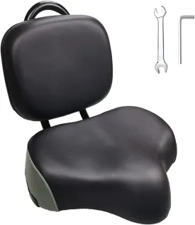 ZUKKA Bike Saddle with Backrest Replacement Comfortable Back Seat for Mountain Bike Tricycle Commuter Bike